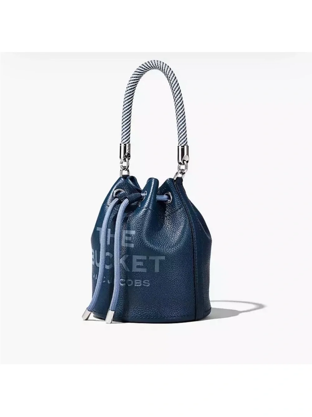Marc Jacobs The Bucket Bag – Blue Pebbled Leather | Rope Handle | Crossbody